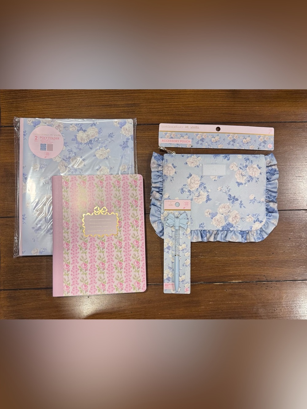 NWT LoveShackFancy x Target Notebook Accessory pouch Folders & Pen Bundle